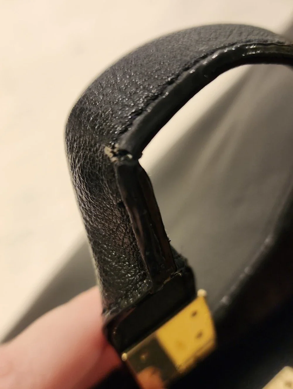 Ann Taylor Black Satchel with Gold Hardware